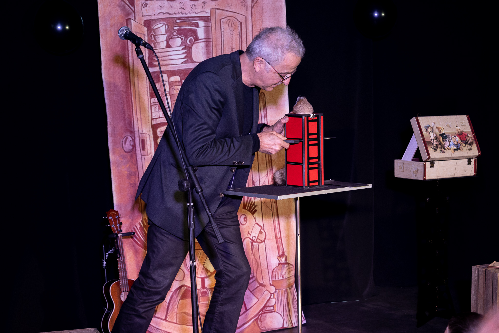 older man having his hair blow dried